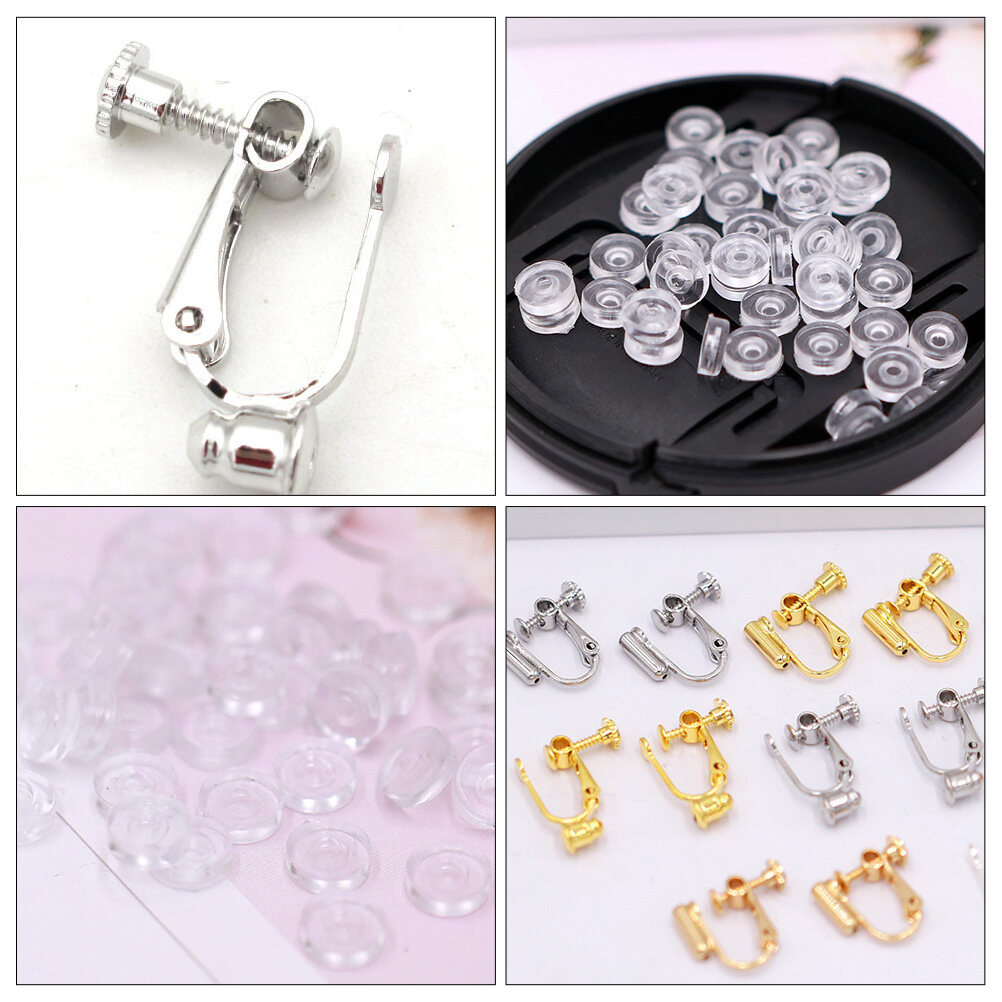 Earring Clip Clips Earrings Converter Pierced Ear Base Findings Non  Converters Backs Components Convert Clamps Safe Chic 